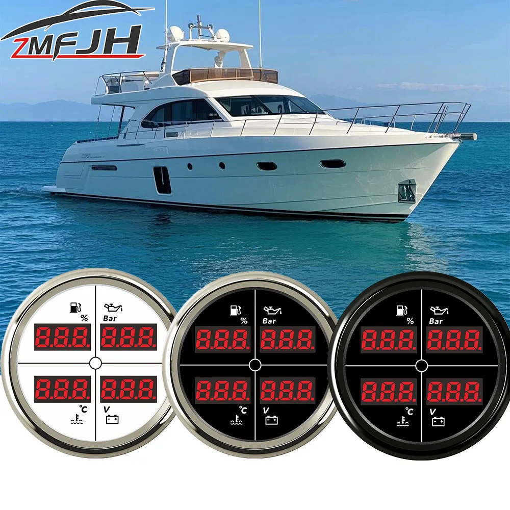 52mm/85mm Digital 4 in 1 Gauge Fuel Level Oil Pressure Water Temp Voltmeter Multifunction Gauge 8 Colors Backlight For Boat Car
52mm/85mm Digital 4 in 1 Gauge Fuel Level Oil Pressure Water Temp Voltmeter Multifunction Gauge 8 Colors Backlight For Boat Car