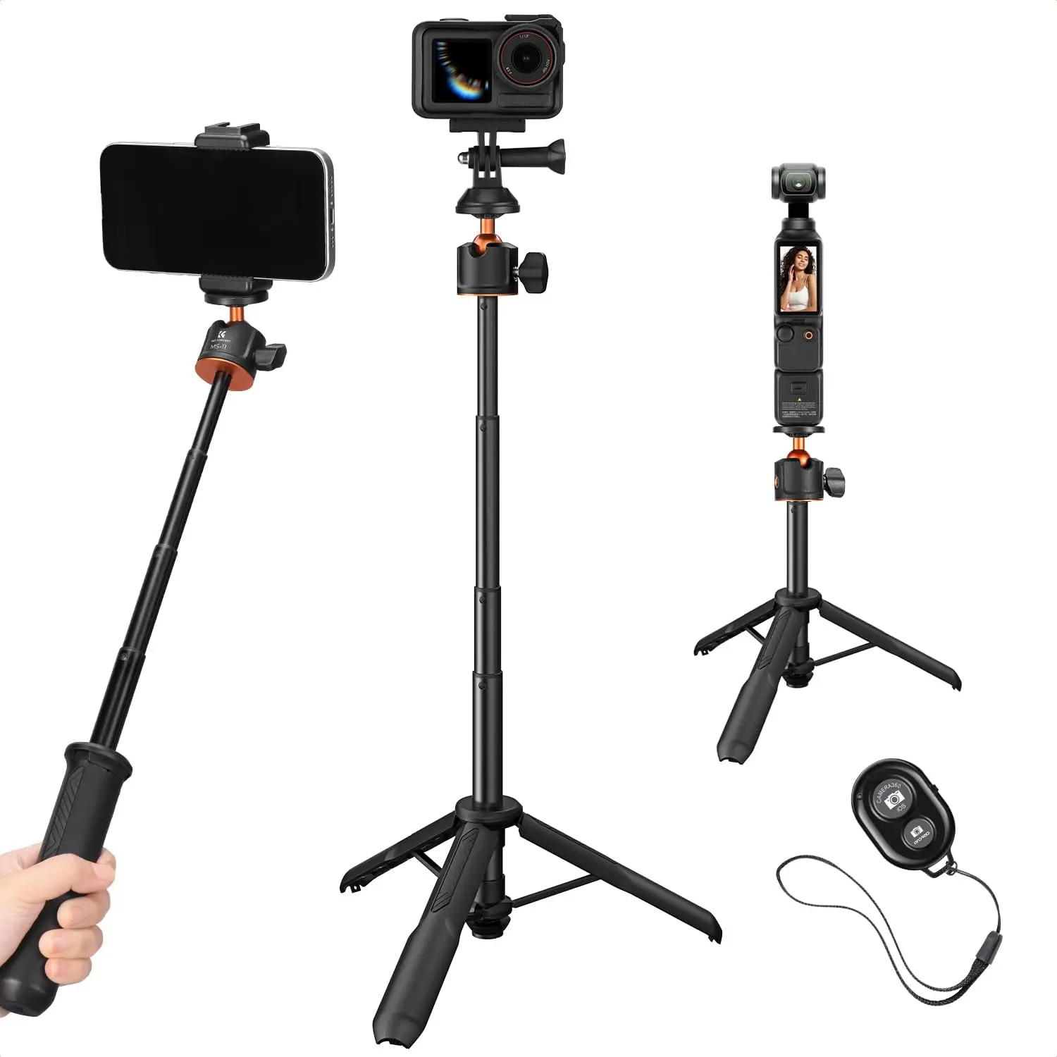Selfie Stick Tripod 60cm Extendable with Ball Head for GoPro DJI Osmo iPhone 17
Selfie Stick Tripod 60cm Extendable with Ball Head for GoPro DJI Osmo iPhone 17