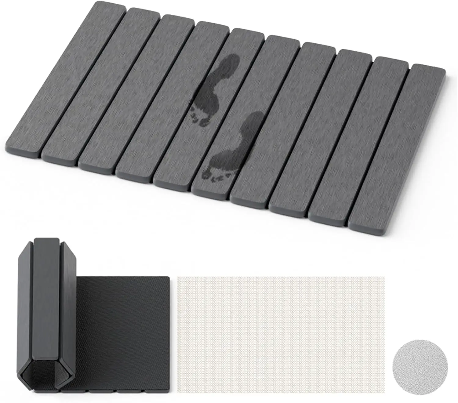 Non-Slip Stone Bath Mat, 23.2x15.3 in Foldable Quick-Dry Shower Mat for Bathroom Kitchen, Easy Clean Grey
Non-Slip Stone Bath Mat, 23.2x15.3 in Foldable Quick-Dry Shower Mat for Bathroom Kitchen, Easy Clean Grey