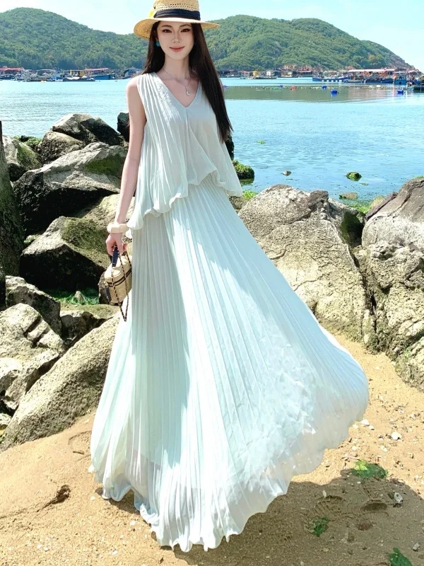 Beachy Vacation Style Green Lace Vest Strap Dress Women's Unique Beautiful Skirt Loose Fit A-Line Summer Dress
Beachy Vacation Style Green Lace Vest Strap Dress Women's Unique Beautiful Skirt Loose Fit A-Line Summer Dress