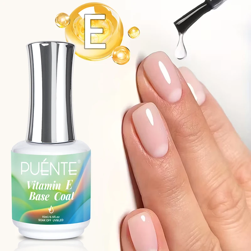PUENTE 15ML Vitamin E Base Coat Gel Nail Polish For Soft Thin Breaking Nails Strengthen Soak Off UV Gel Varnish For Nail Care
PUENTE 15ML Vitamin E Base Coat Gel Nail Polish For Soft Thin Breaking Nails Strengthen Soak Off UV Gel Varnish For Nail Care