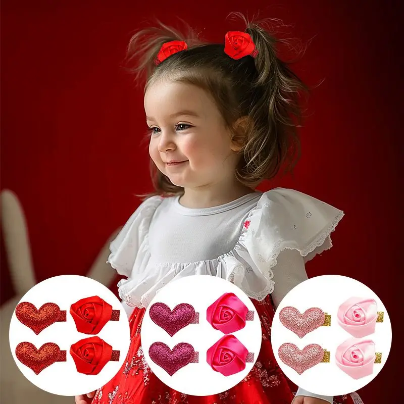 60pc/lot Girls Rosette Hairpins Glitter Heart Shape Birthday Gift Baby Girls Hair Accessories Kids Heart Hair Clips For Children
60pc/lot Girls Rosette Hairpins Glitter Heart Shape Birthday Gift Baby Girls Hair Accessories Kids Heart Hair Clips For Children