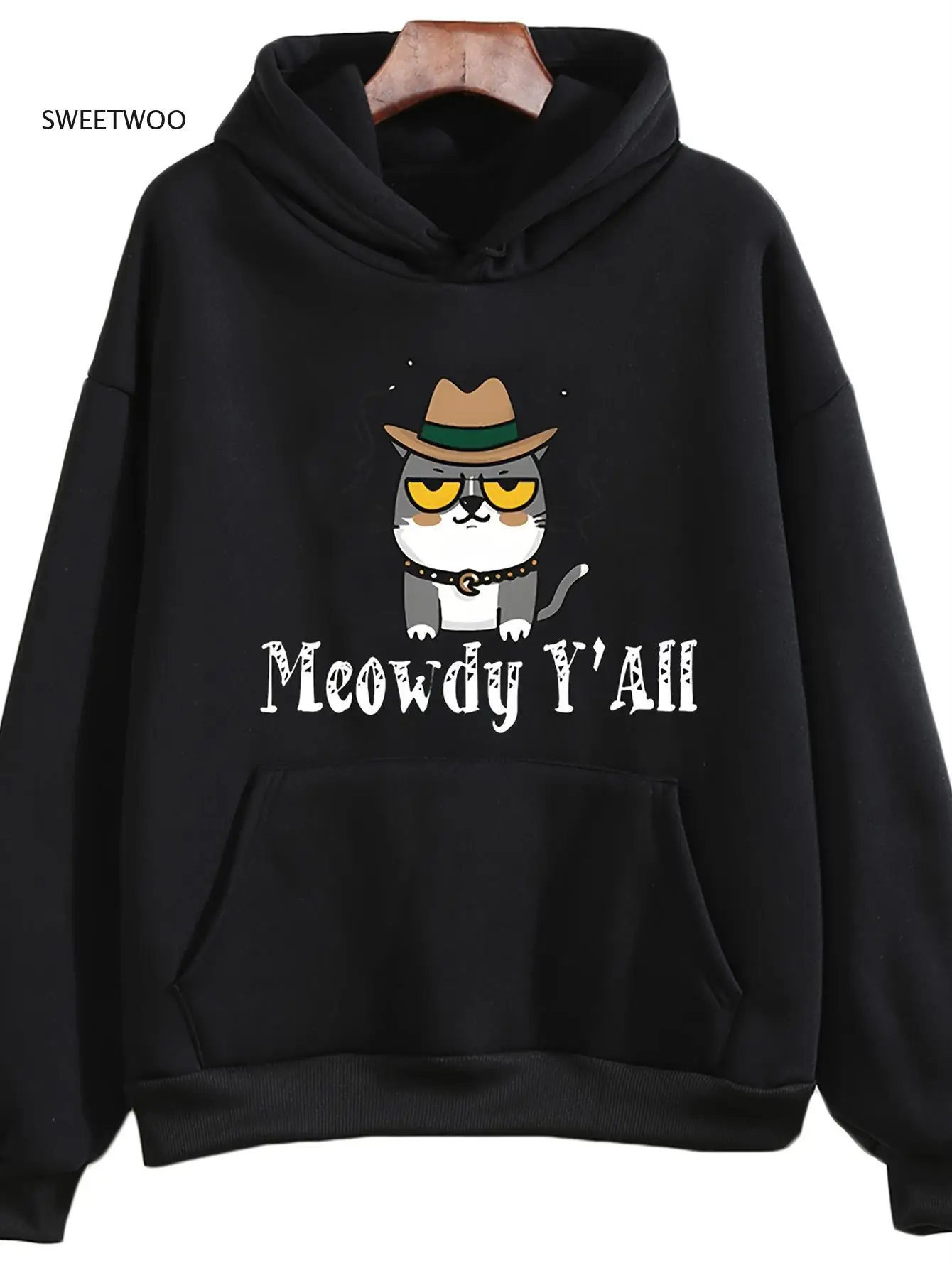 Мужская толстовка с длинными рукавами и рисунком Meowdy Y'All, коричневая шляпа и галстук-бабочка, свободная посадка, повседневная осень
Мужская толстовка с длинными рукавами и рисунком Meowdy Y'All, коричневая шляпа и галстук-бабочка, свободная посадка, повседневная осень