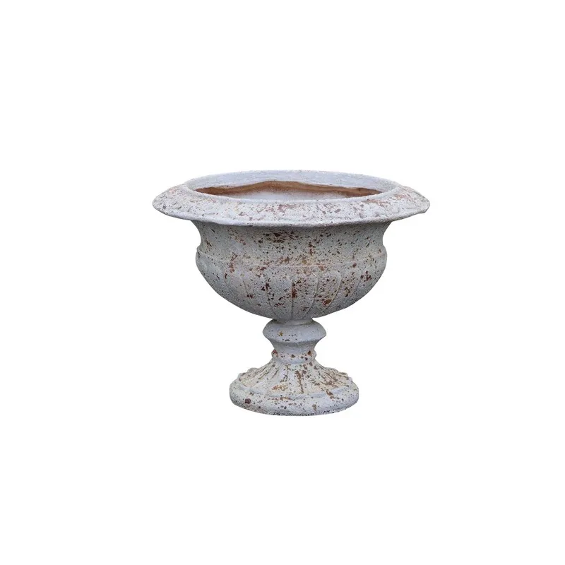 Retro old gray-blue Roman column wine glass flower pot outdoor courtyard garden ornament
Retro old gray-blue Roman column wine glass flower pot outdoor courtyard garden ornament