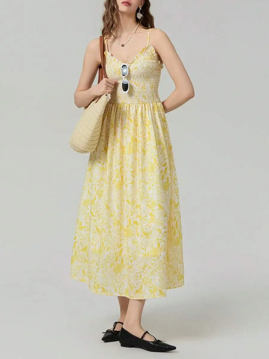 Women Spaghetti Strap Backless Floral Swing Dress Summer Long Dress For Cocktail Party
Women Spaghetti Strap Backless Floral Swing Dress Summer Long Dress For Cocktail Party
