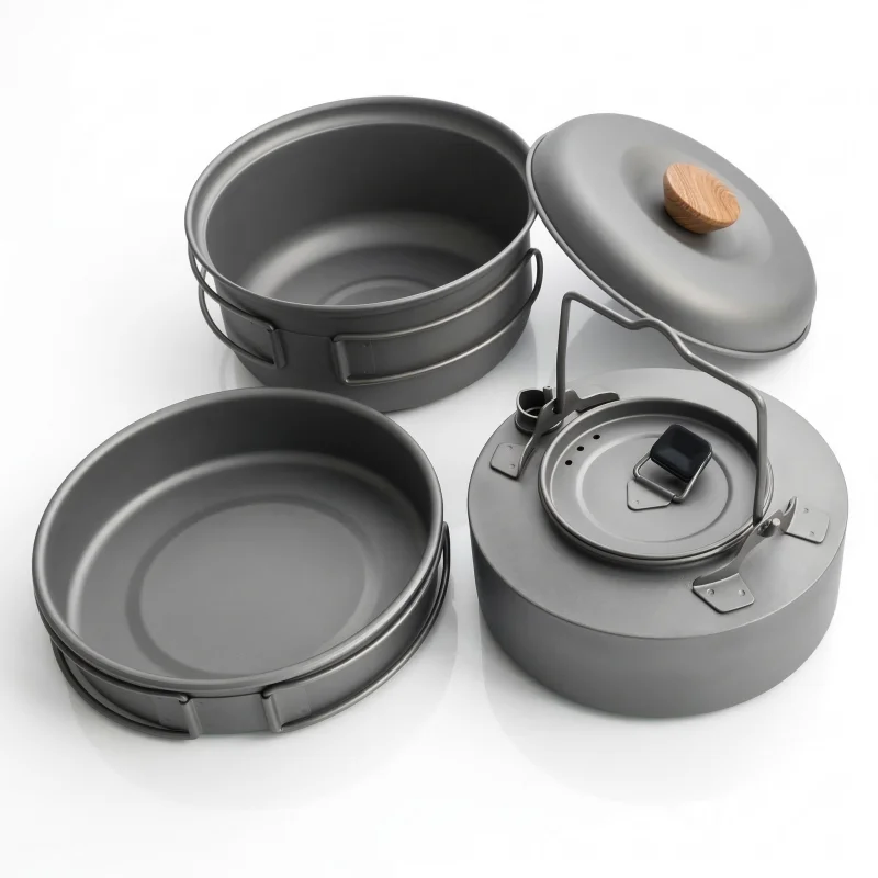 Pure Titanium Camping Cookware Set: 3PCS Lightweight Outdoor Pot, Frying Pan & Water Kettle for Hiking, Backpacking & Picnic
Pure Titanium Camping Cookware Set: 3PCS Lightweight Outdoor Pot, Frying Pan & Water Kettle for Hiking, Backpacking & Picnic