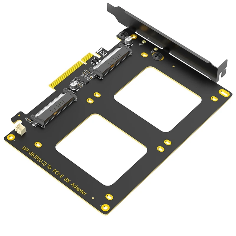 Двойной адаптер U.2 SSD к Pcie 4,0 X8, поддержка 2 SSD U.2 или Soft Raid, без функции разделителя PCI-E
Двойной адаптер U.2 SSD к Pcie 4,0 X8, поддержка 2 SSD U.2 или Soft Raid, без функции разделителя PCI-E