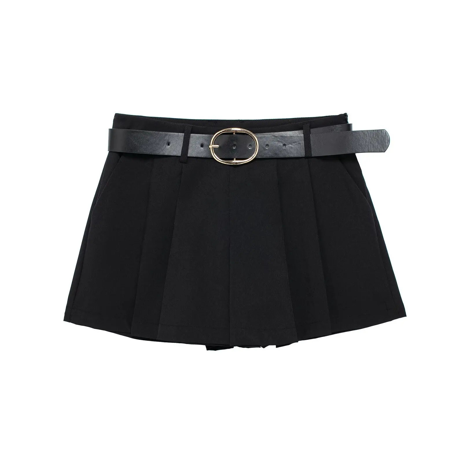 ZBZA Women Pleated Mini Skirt with Belt High Waist Solid Slim Fit Pocket Zipper A-line Skirt Spring Summer New Female Chic Skirt
ZBZA Women Pleated Mini Skirt with Belt High Waist Solid Slim Fit Pocket Zipper A-line Skirt Spring Summer New Female Chic Skirt