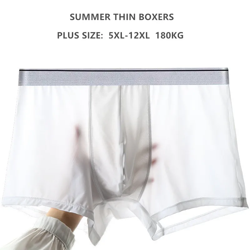 180KG 12XL Man Boxers Ice Silk Ultrathin Panties Semitransparent Summer Plus Size Big 10XL 11XL 12XL Boxershorts Underwear
180KG 12XL Man Boxers Ice Silk Ultrathin Panties Semitransparent Summer Plus Size Big 10XL 11XL 12XL Boxershorts Underwear
