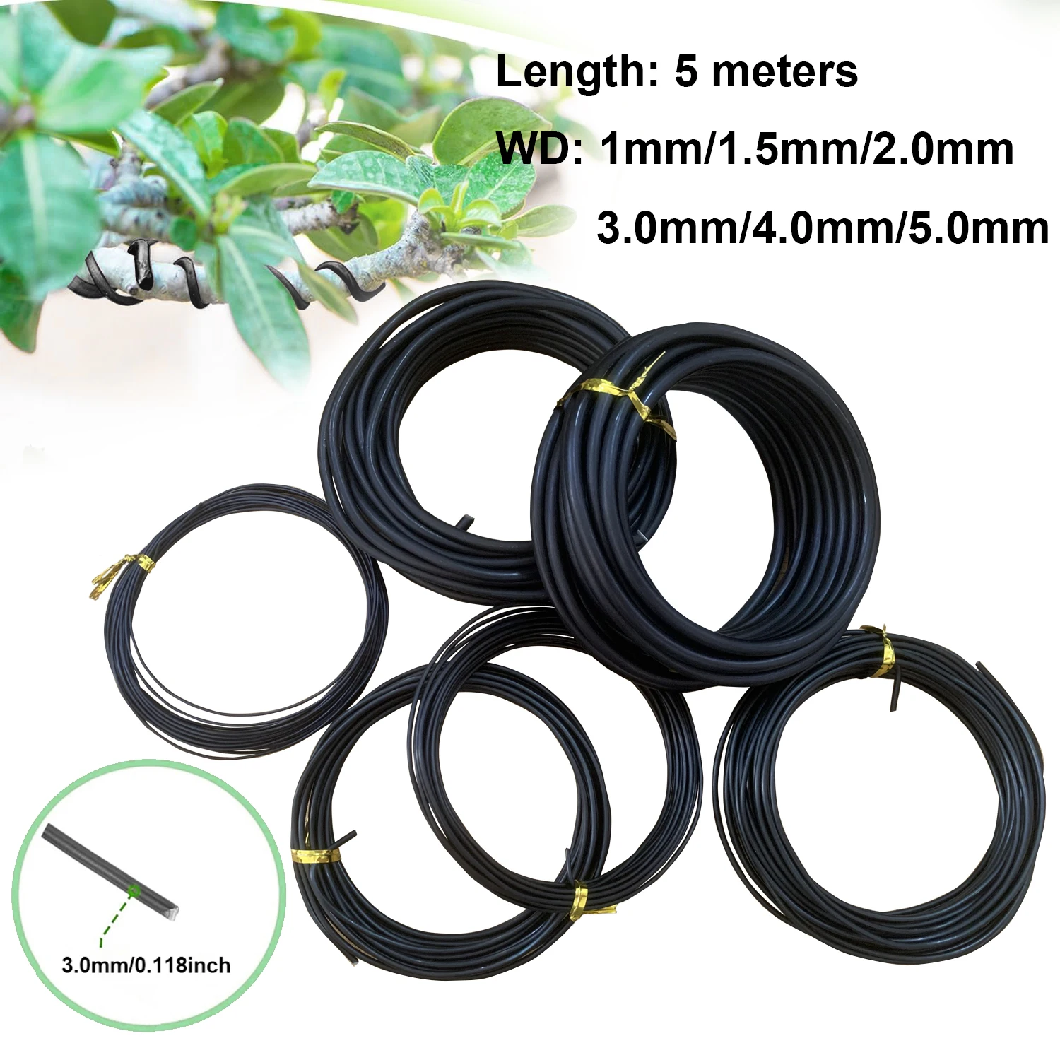 1.0mm 1.5mm 2.0mm 3mm 4mm 5mm black aluminum wire in six sizes for pot shapes useds for garden and plant shaping length 5 meters
1.0mm 1.5mm 2.0mm 3mm 4mm 5mm black aluminum wire in six sizes for pot shapes useds for garden and plant shaping length 5 meters