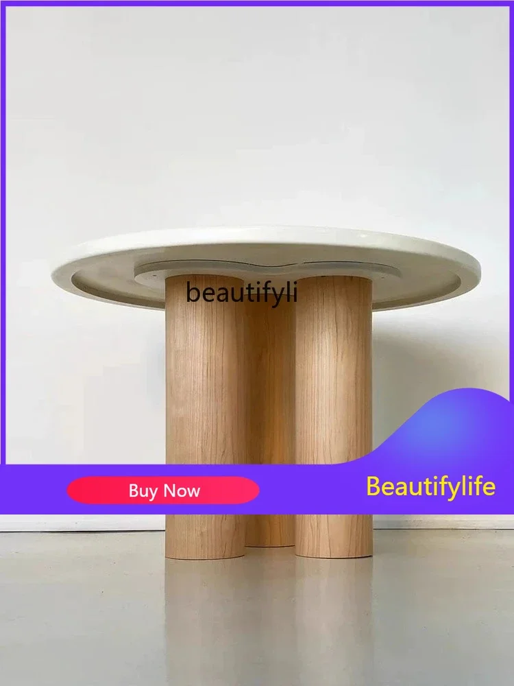zxMedieval wabi sabi round table designer simple solid wood retro small apartment home stay cafe dining table
zxMedieval wabi sabi round table designer simple solid wood retro small apartment home stay cafe dining table