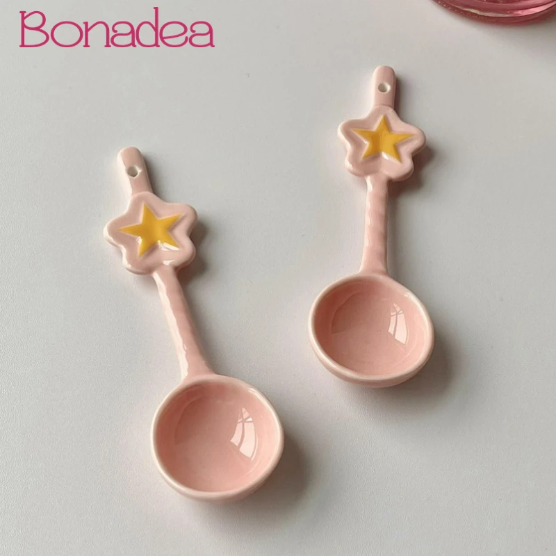 Cute Ceramic Star Spoon Breakfast Bowl Coffee Cup Stirring Spoon Pink Ceramic Spoon Creative Tableware Tools
Cute Ceramic Star Spoon Breakfast Bowl Coffee Cup Stirring Spoon Pink Ceramic Spoon Creative Tableware Tools