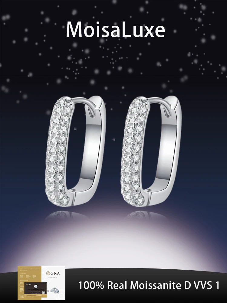 MoisaLuxe Official Store Plata Sterling 925 Silver Double-row Fashion Jewelry Gift Moissanite Square Earrings Hoops Piercing
MoisaLuxe Official Store Plata Sterling 925 Silver Double-row Fashion Jewelry Gift Moissanite Square Earrings Hoops Piercing