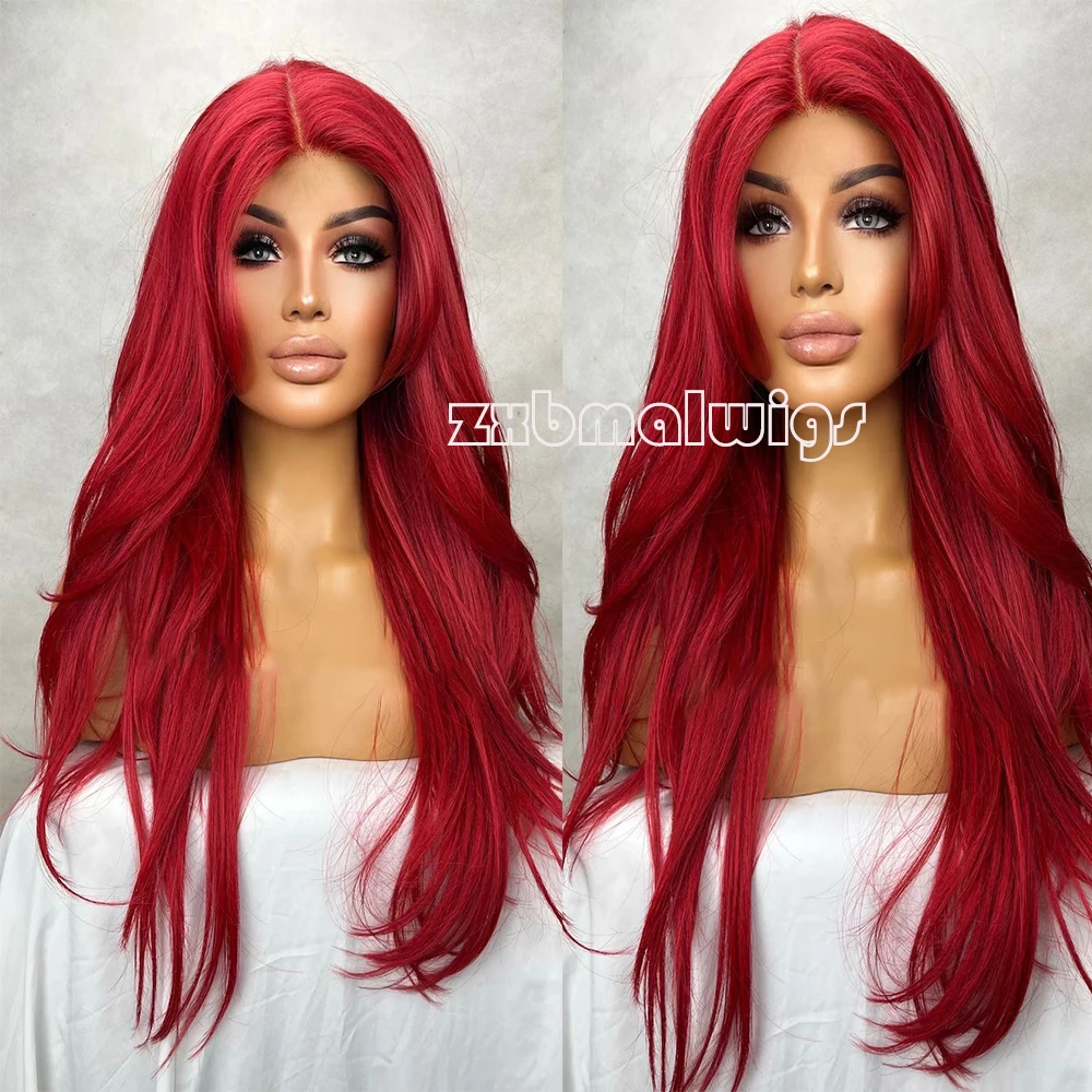 ZXBMALWIGS Red Color Cosplay Synthetic Hair 13X4 Lace Front Wigs Body Wave Heat Fiber Long Wavy Wig for Women Party Wear
ZXBMALWIGS Red Color Cosplay Synthetic Hair 13X4 Lace Front Wigs Body Wave Heat Fiber Long Wavy Wig for Women Party Wear