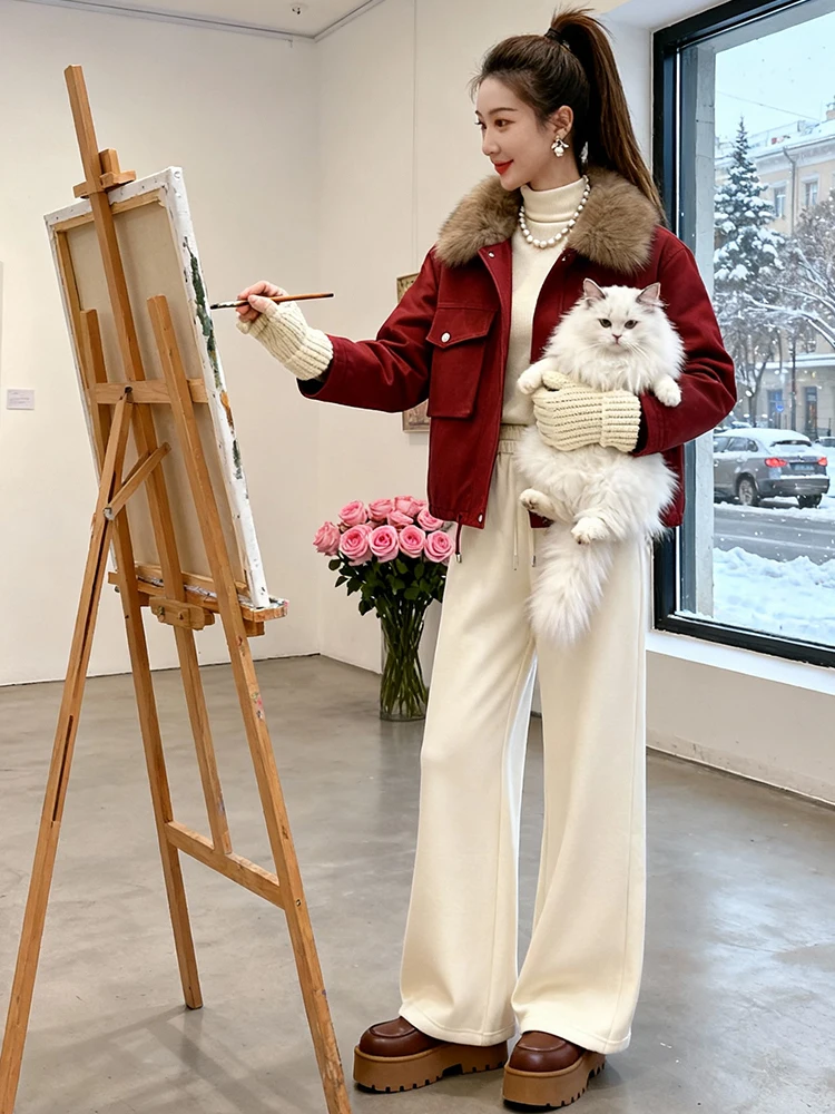 Ladies' Thiened Fce Lined ort down Jaet Korean Sle Commuter Lazy Sle Women's Winter Coat Warm Sli Cotton Duffel
Ladies' Thiened Fce Lined ort down Jaet Korean Sle Commuter Lazy Sle Women's Winter Coat Warm Sli Cotton Duffel