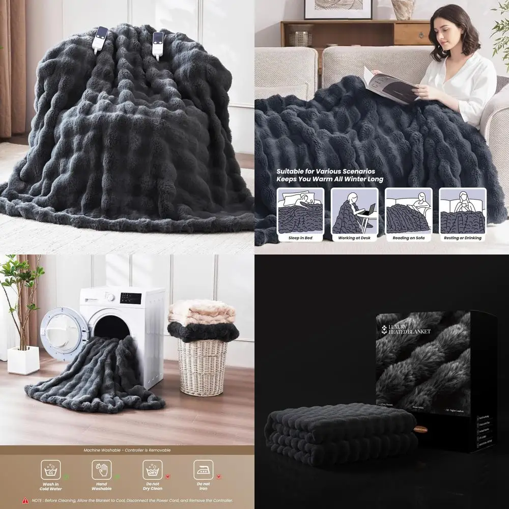 Одеяло с электрическим подогревом размера Queen 84x90 с ультрамягким искусственным кроличьим мехом, 5 уровнями нагрева, автоматическим отключением и защитой от перегрева, Ma
Одеяло с электрическим подогревом размера Queen 84x90 с ультрамягким искусственным кроличьим мехом, 5 уровнями нагрева, автоматическим отключением и защитой от перегрева, Ma