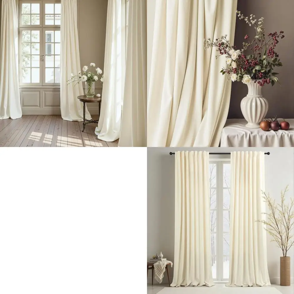 Длинные бархатные шторы (96 дюймов) - 2 панели на креплении, звукоизоляционные, светопропускающие, цвета экрю, для спальни и гостиной
Длинные бархатные шторы (96 дюймов) - 2 панели на креплении, звукоизоляционные, светопропускающие, цвета экрю, для спальни и гостиной