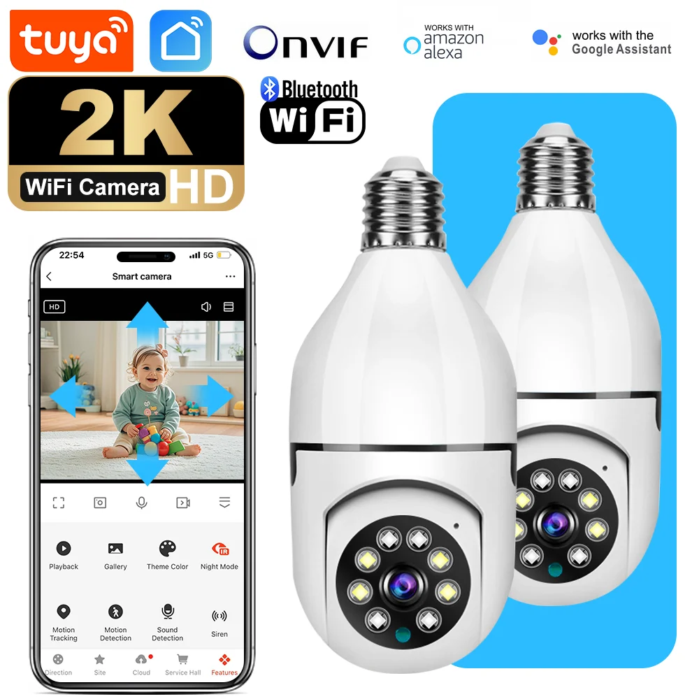 tuya 2K HD E27 Bulb Camera Full Color Night Vision WiFi Indoor Camera Voice Alarm Two-way Audio AI movement tracking IP Cam
tuya 2K HD E27 Bulb Camera Full Color Night Vision WiFi Indoor Camera Voice Alarm Two-way Audio AI movement tracking IP Cam