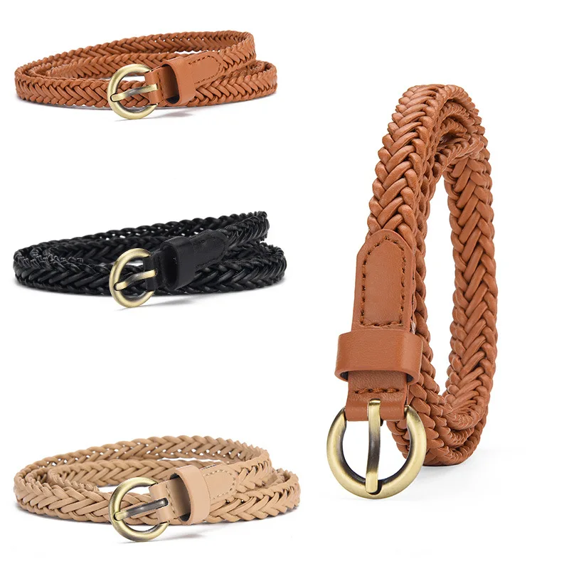 Laser Summer Retro Thin Belt Braided Bronze Buckle Ladies Fashion Versatile Dress No Punch PU Decorative Belt Female
Laser Summer Retro Thin Belt Braided Bronze Buckle Ladies Fashion Versatile Dress No Punch PU Decorative Belt Female