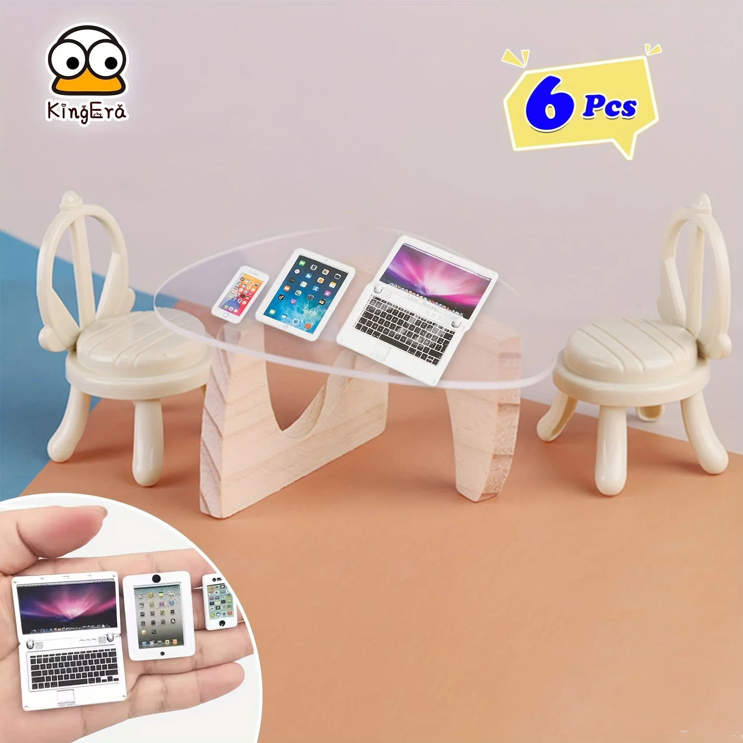 KingEra 6 шт. 1/6 1/12 кукольный домик мини-ноутбук, планшет и мобильный телефон набор из 3 предметов (белый/розовый металл)
KingEra 6 шт. 1/6 1/12 кукольный домик мини-ноутбук, планшет и мобильный телефон набор из 3 предметов (белый/розовый металл)