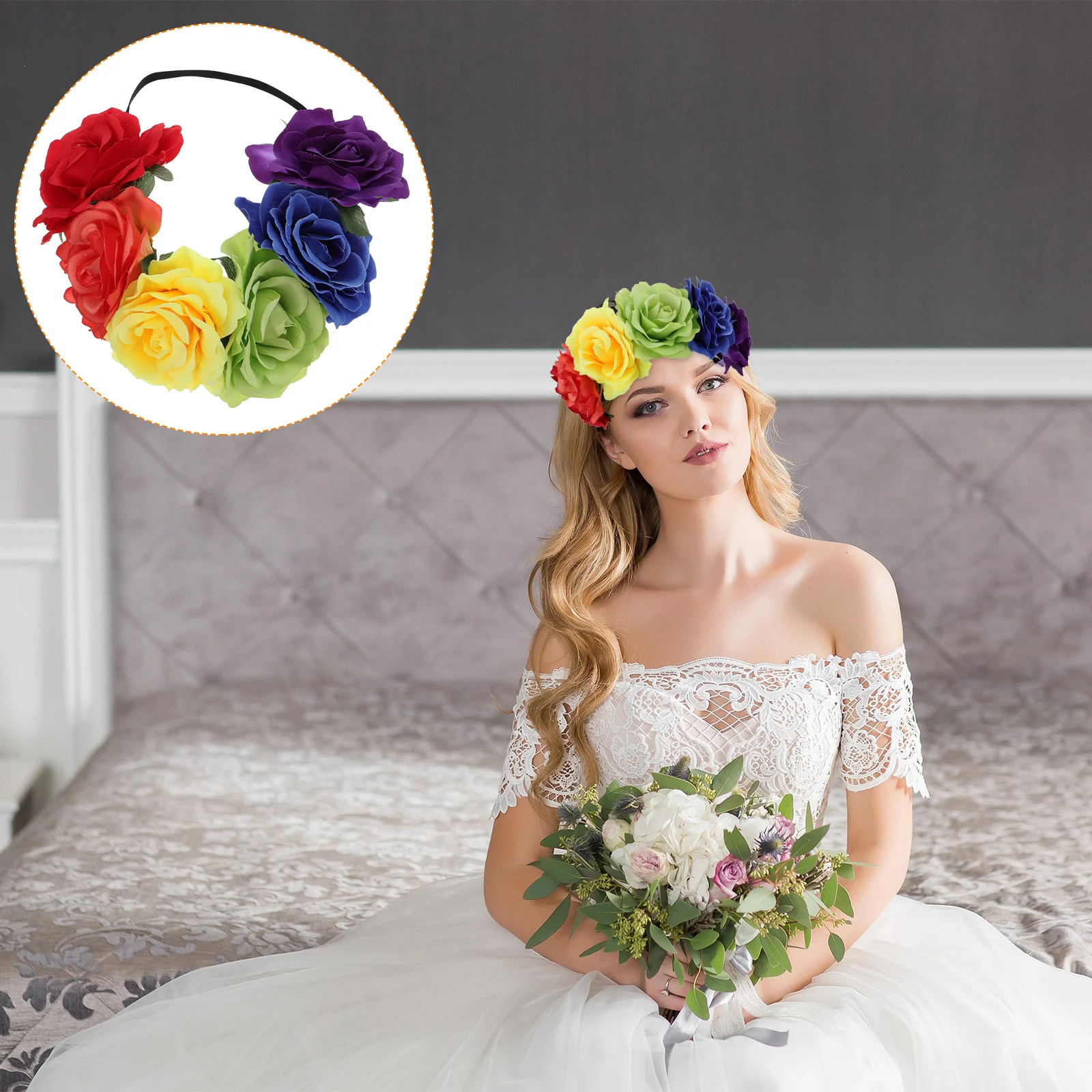 2Pcs Rainbow Rose Hair Accessories Elastic Hoop Girls Headb Halloween Cosplay Floral Wedding Party Dance Hair Decorations
2Pcs Rainbow Rose Hair Accessories Elastic Hoop Girls Headb Halloween Cosplay Floral Wedding Party Dance Hair Decorations