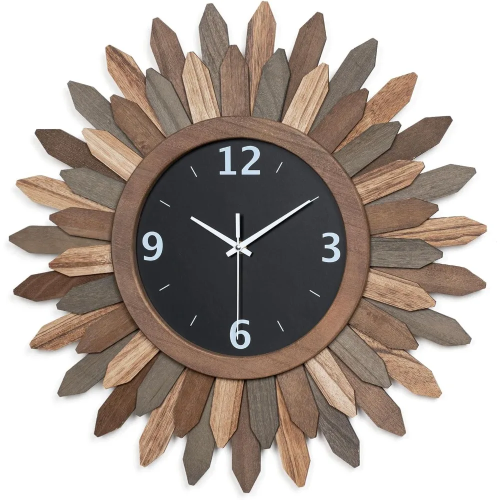 21 in Rustic Wood Boho Sunburst Decorative Wall Clock Silent Non Ticking Farmhouse, Wall Clocks
21 in Rustic Wood Boho Sunburst Decorative Wall Clock Silent Non Ticking Farmhouse, Wall Clocks