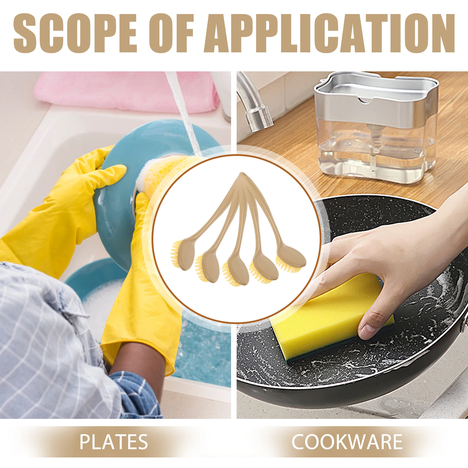 5pcs Kitchen Cleaning Brushes Nonslip Handle Pot Dish Tools Lightweight Pan Practical Use Scrubbing Cookware Sanitation Hygiene
5pcs Kitchen Cleaning Brushes Nonslip Handle Pot Dish Tools Lightweight Pan Practical Use Scrubbing Cookware Sanitation Hygiene