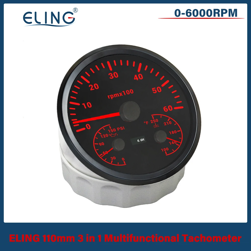 ELING Marine Car 110 мм 3 в 1 Многофункциональный тахометр 0-6000 об/мин 0-8000 об/мин с давлением масла Температура воды 7 цветов Подсветка
ELING Marine Car 110 мм 3 в 1 Многофункциональный тахометр 0-6000 об/мин 0-8000 об/мин с давлением масла Температура воды 7 цветов Подсветка