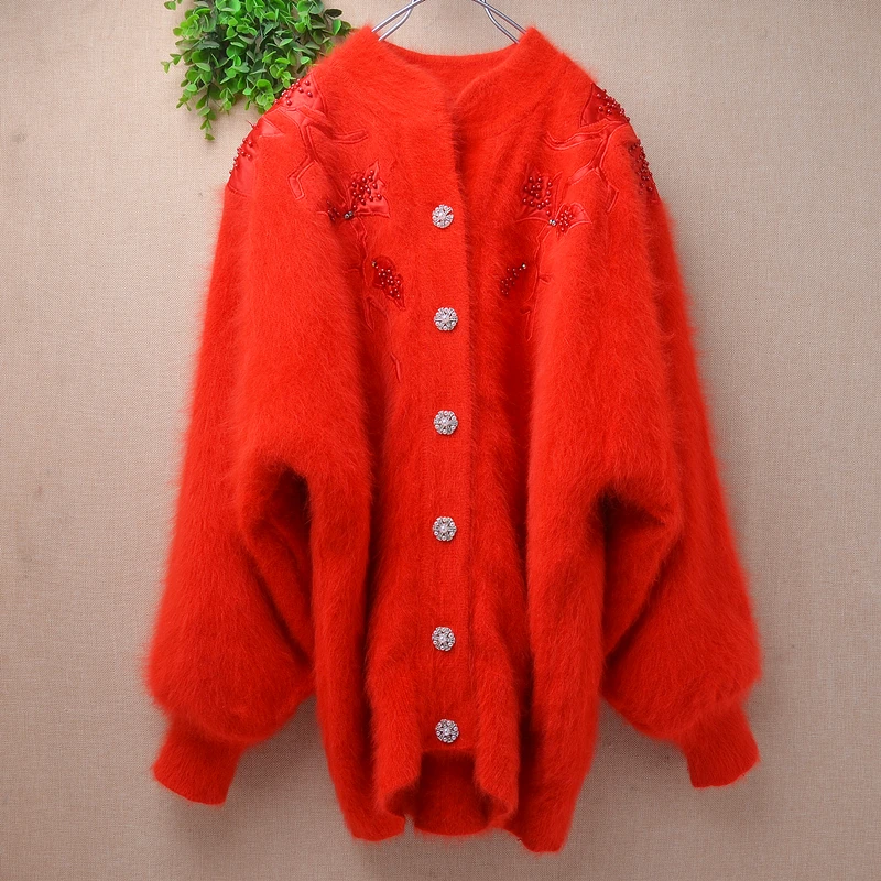 Ladies Women Autumn Winter Vintage Red Embroidery Beading Angora Rabbit Hair Knitted Long Batwing Sleeves Cardigans Sweater Coat
Ladies Women Autumn Winter Vintage Red Embroidery Beading Angora Rabbit Hair Knitted Long Batwing Sleeves Cardigans Sweater Coat