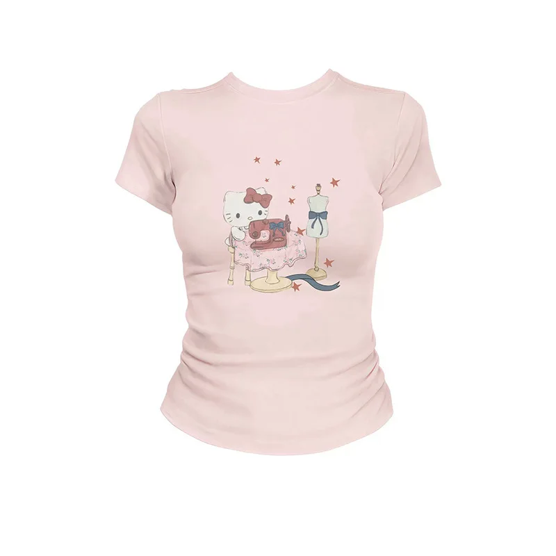 Summer Fashion Skinny Tops Street Wear S-XXL Sanrio Cartoon Anime Character HelloKitty Simple Casual Soft Basic Crop Tops Tees
Summer Fashion Skinny Tops Street Wear S-XXL Sanrio Cartoon Anime Character HelloKitty Simple Casual Soft Basic Crop Tops Tees