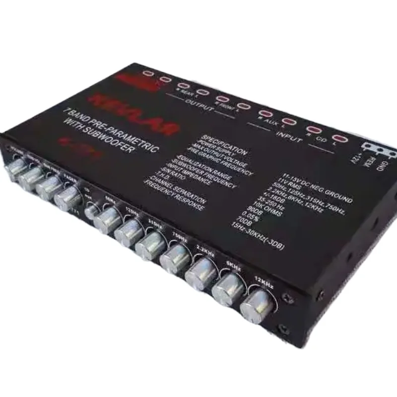 Car EQ Equalizer 7 Band Pre-Parametric With Subwoofer Auto Audio EQ Tuning Crossover Amplifier External AUX Input K-771
Car EQ Equalizer 7 Band Pre-Parametric With Subwoofer Auto Audio EQ Tuning Crossover Amplifier External AUX Input K-771