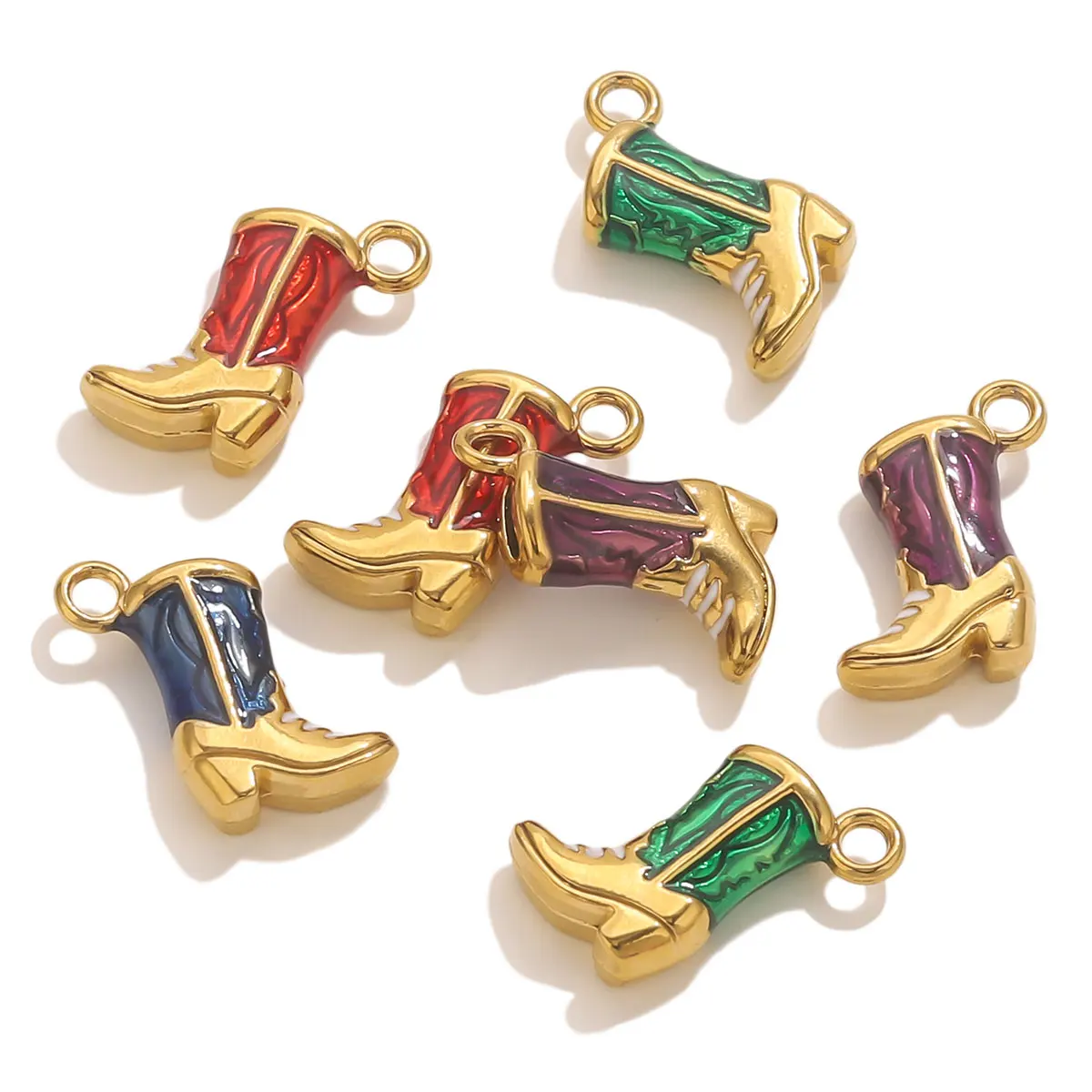 3 PCS Stainless Steel Cowboy Boot Pendants 18K Gold Plated Enamel Jewelry DIY Necklace Earring Craft Accessories Wholesale
3 PCS Stainless Steel Cowboy Boot Pendants 18K Gold Plated Enamel Jewelry DIY Necklace Earring Craft Accessories Wholesale