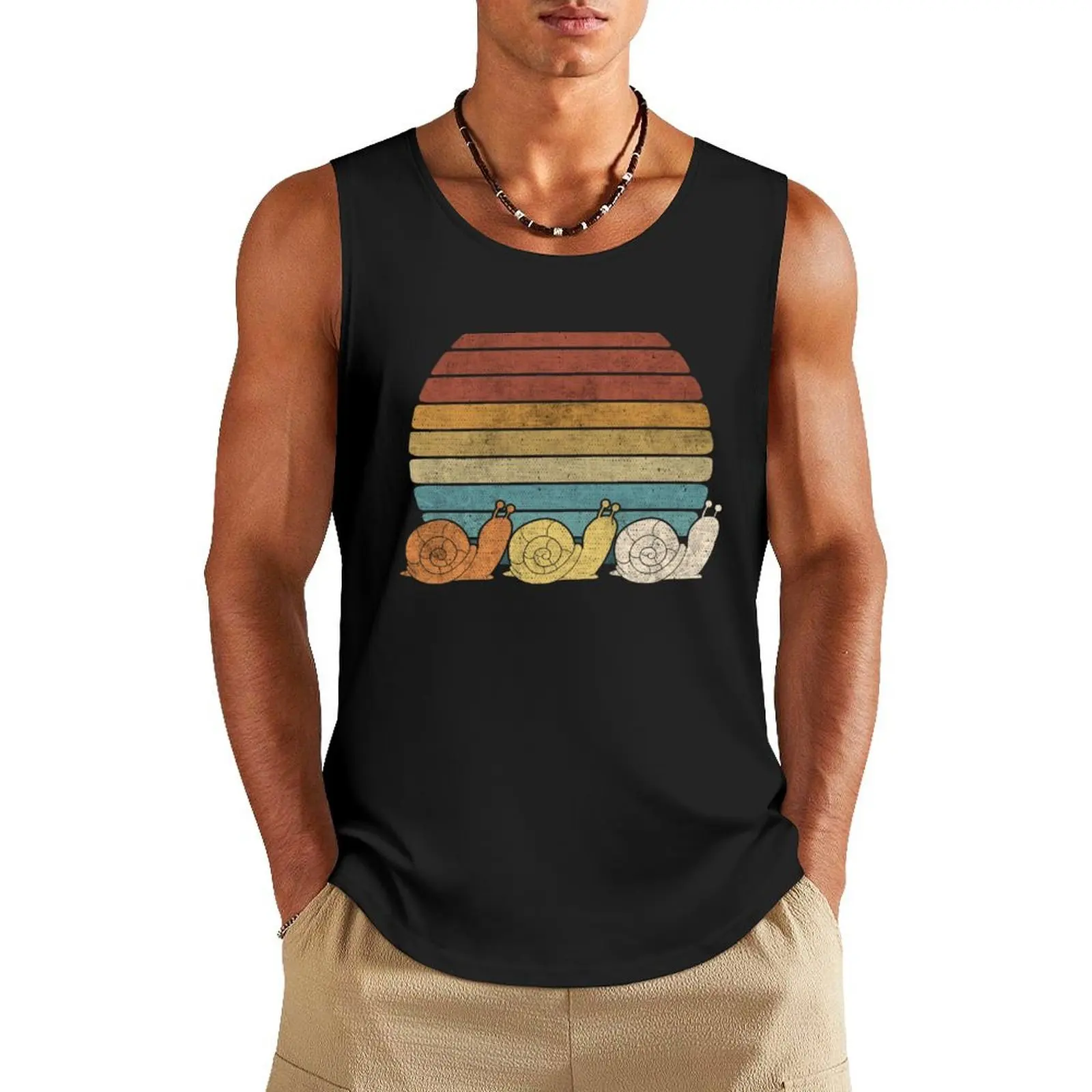 Retro sunset snail vintage grunge art gift for snails lover Tank Top Men's t-shirts gym training accessories anime top
Retro sunset snail vintage grunge art gift for snails lover Tank Top Men's t-shirts gym training accessories anime top