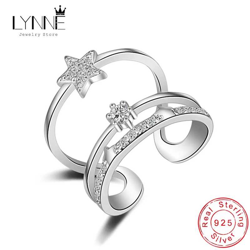 New Exquisite Star&Heart Rhinestone Three Layer Adjustable Rings 925 Sterling Silver Women Jewelry Trendy Multilayer Finger Ring
New Exquisite Star&Heart Rhinestone Three Layer Adjustable Rings 925 Sterling Silver Women Jewelry Trendy Multilayer Finger Ring