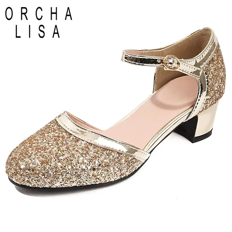 ORCHA LISA 2025 Fashion Shiny Women Pumps Round Toe Block Heels 5cm Buckle Strap Plus Size 41 42 43 Sweet Dress Shoes for Girls
ORCHA LISA 2025 Fashion Shiny Women Pumps Round Toe Block Heels 5cm Buckle Strap Plus Size 41 42 43 Sweet Dress Shoes for Girls