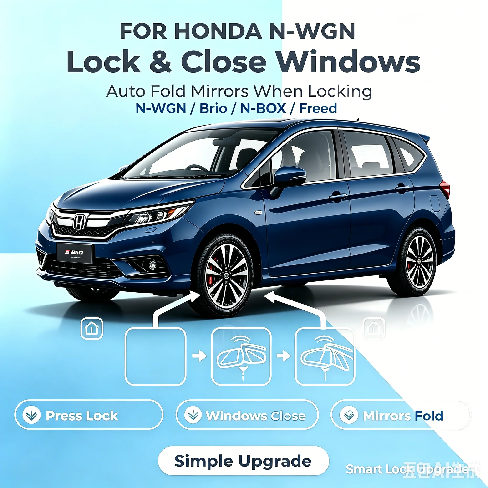 For Honda N-WGN Brio N-BOX Freed Auto Lock Window Lifter Side Mirror Fold Modification Kit
For Honda N-WGN Brio N-BOX Freed Auto Lock Window Lifter Side Mirror Fold Modification Kit