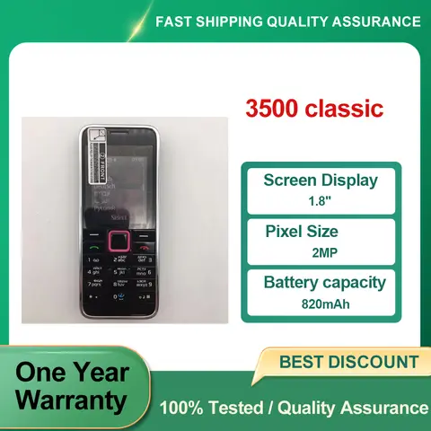 Refurbished Unlocked 3500 classic Original Bluetooth 2MP 1.8" inches Phone 2G Good Condition