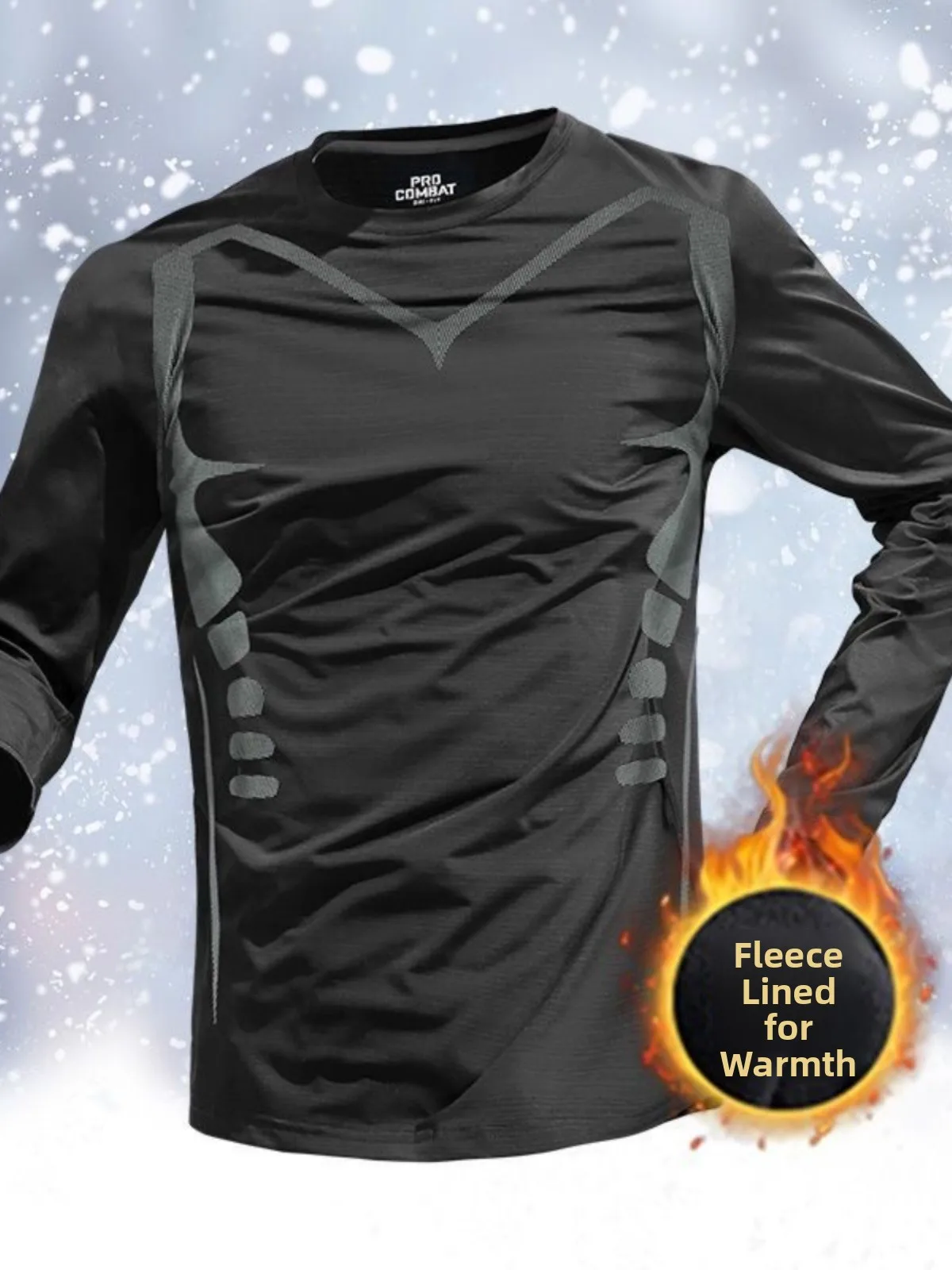 Men's Winter Thermal Long Sleeve Training Fitness Clothes Quick Dry Fleece Lined Base Layer Top for Running And Basketball
Men's Winter Thermal Long Sleeve Training Fitness Clothes Quick Dry Fleece Lined Base Layer Top for Running And Basketball