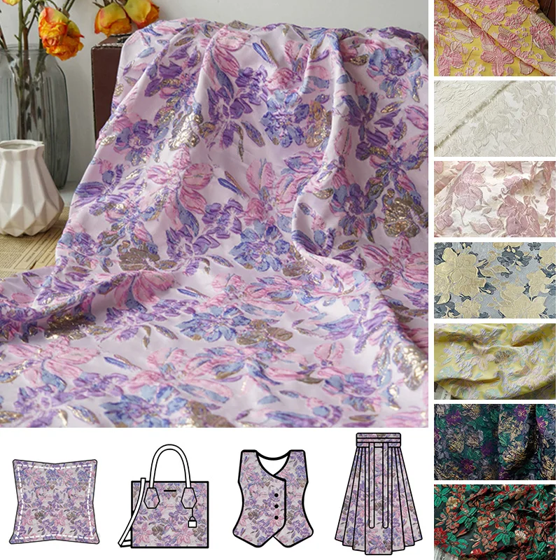 Bright Flower Jacquard Brocade Fabric Engraved Gold Thread Fabric for Sewing Fashion Dress Bag Diy Handmade Fabric
Bright Flower Jacquard Brocade Fabric Engraved Gold Thread Fabric for Sewing Fashion Dress Bag Diy Handmade Fabric