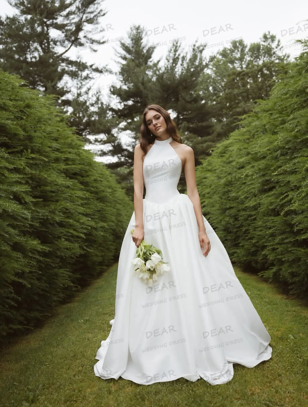 Simple High Neck Wedding Dresses A Line Women's Sexy Backless Bride Gowns Ruffles Sweep Train Vestidos De Novia Customized 2026
Simple High Neck Wedding Dresses A Line Women's Sexy Backless Bride Gowns Ruffles Sweep Train Vestidos De Novia Customized 2026