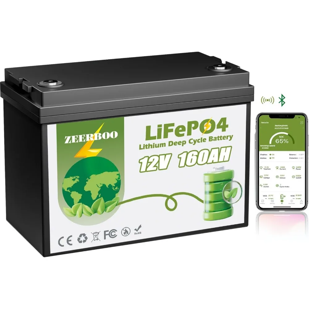 12.8V 160Ah Lithium Battery BCI Group 31, Rechargeable Lithium Batteries with 150A BMS, 8000+ Deep Cycles, for Trolling Motor
12.8V 160Ah Lithium Battery BCI Group 31, Rechargeable Lithium Batteries with 150A BMS, 8000+ Deep Cycles, for Trolling Motor