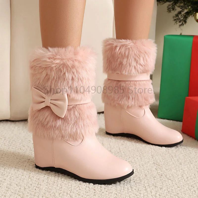 2025 Winter Womens Fashion High Heel Boots Pink White Black Fur Bowtie Lovely Lolita Ladies Party Wedding Shoes size35-43 
2025 Winter Womens Fashion High Heel Boots Pink White Black Fur Bowtie Lovely Lolita Ladies Party Wedding Shoes size35-43
