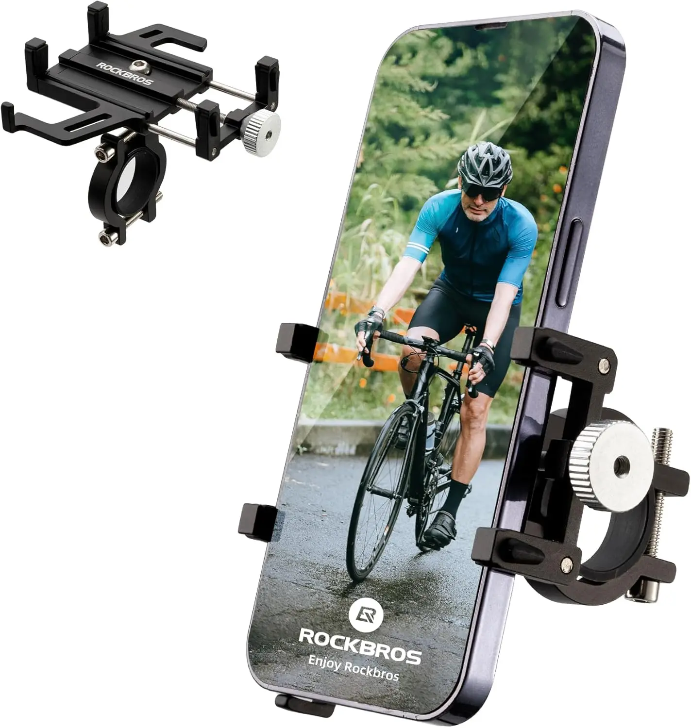 Universal Bike Motorcycle Phone Mount, Anti-Shake Holder, 360° Adjustable for Smartphones 4.7" to 7", Black
Universal Bike Motorcycle Phone Mount, Anti-Shake Holder, 360° Adjustable for Smartphones 4.7" to 7", Black