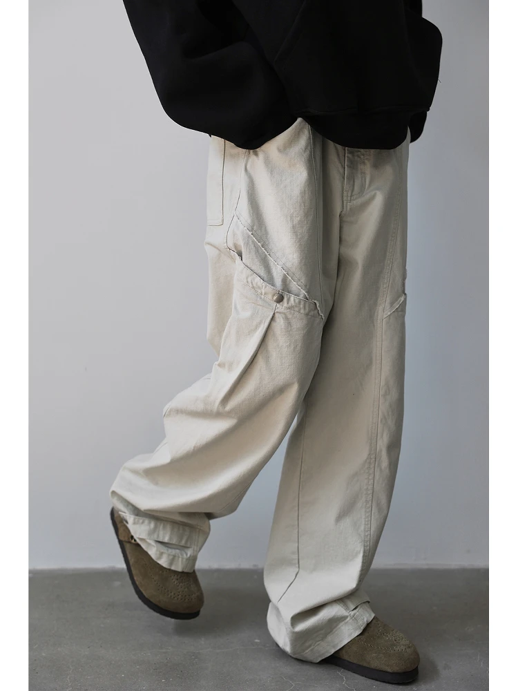 Retro Loose Wide Leg Men's Casual Pants Large ket Splicing Japanese Sle Casual Trousers Heavyweight Waed Streetwear
Retro Loose Wide Leg Men's Casual Pants Large ket Splicing Japanese Sle Casual Trousers Heavyweight Waed Streetwear