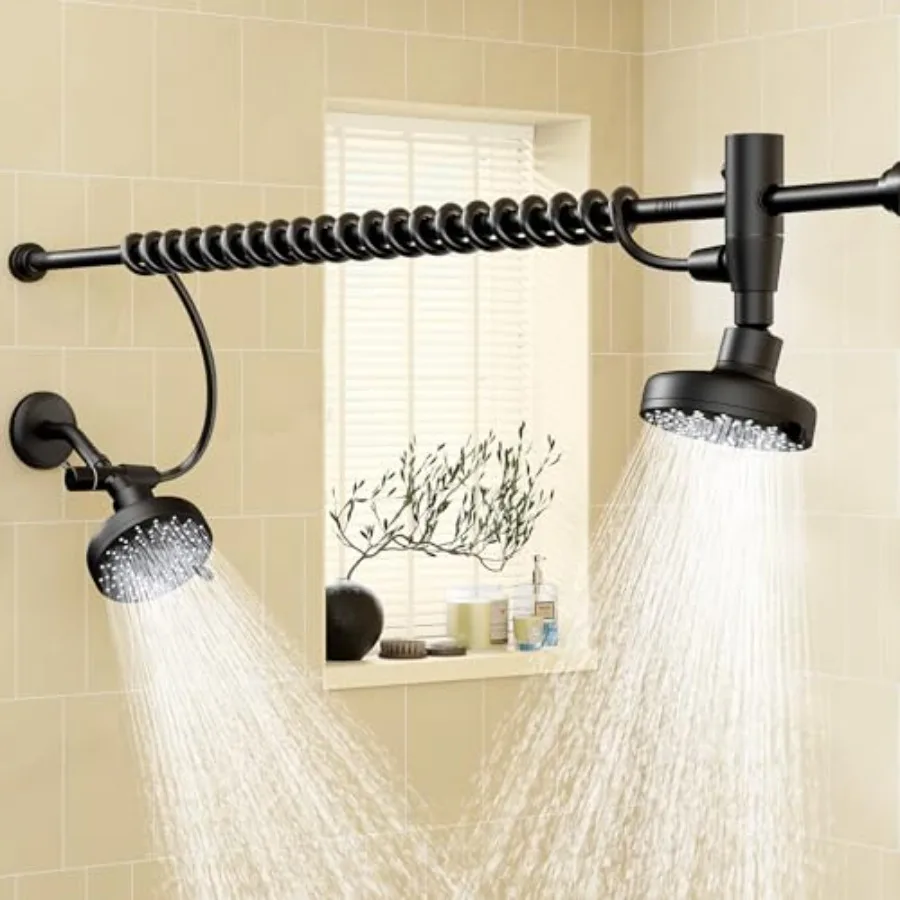 Dual Shower Head with Adjustable Slider for Bathroom Use, Black ABS Plastic, High Pressure Dual System for Couples, Renter-Frie
Dual Shower Head with Adjustable Slider for Bathroom Use, Black ABS Plastic, High Pressure Dual System for Couples, Renter-Frie
