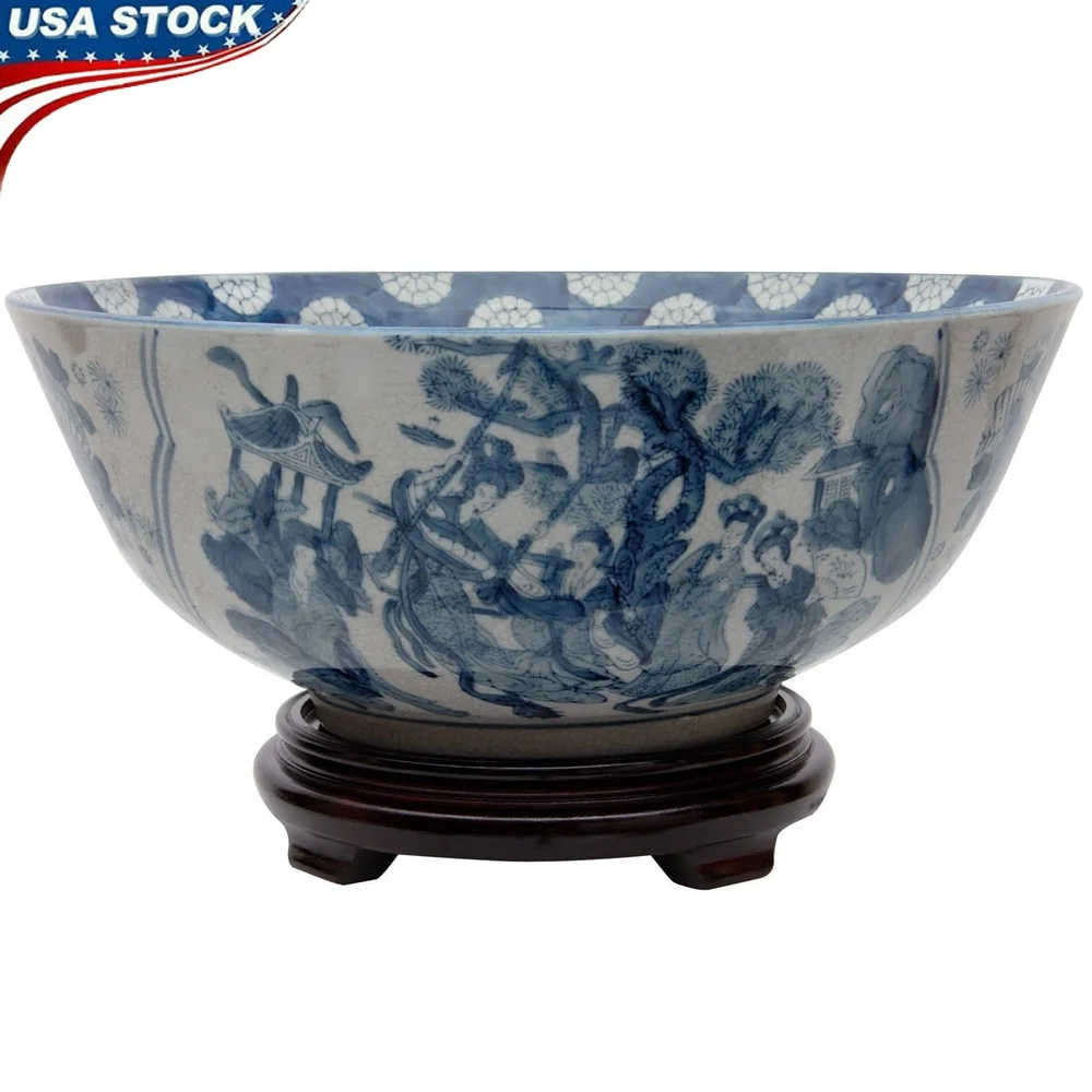 Handmade Blue White Porcelain Bowl 14 Inch Glazed Finish Artisan Crafted Ming Dynasty Inspired Home Decor Unique Accent Piece
Handmade Blue White Porcelain Bowl 14 Inch Glazed Finish Artisan Crafted Ming Dynasty Inspired Home Decor Unique Accent Piece