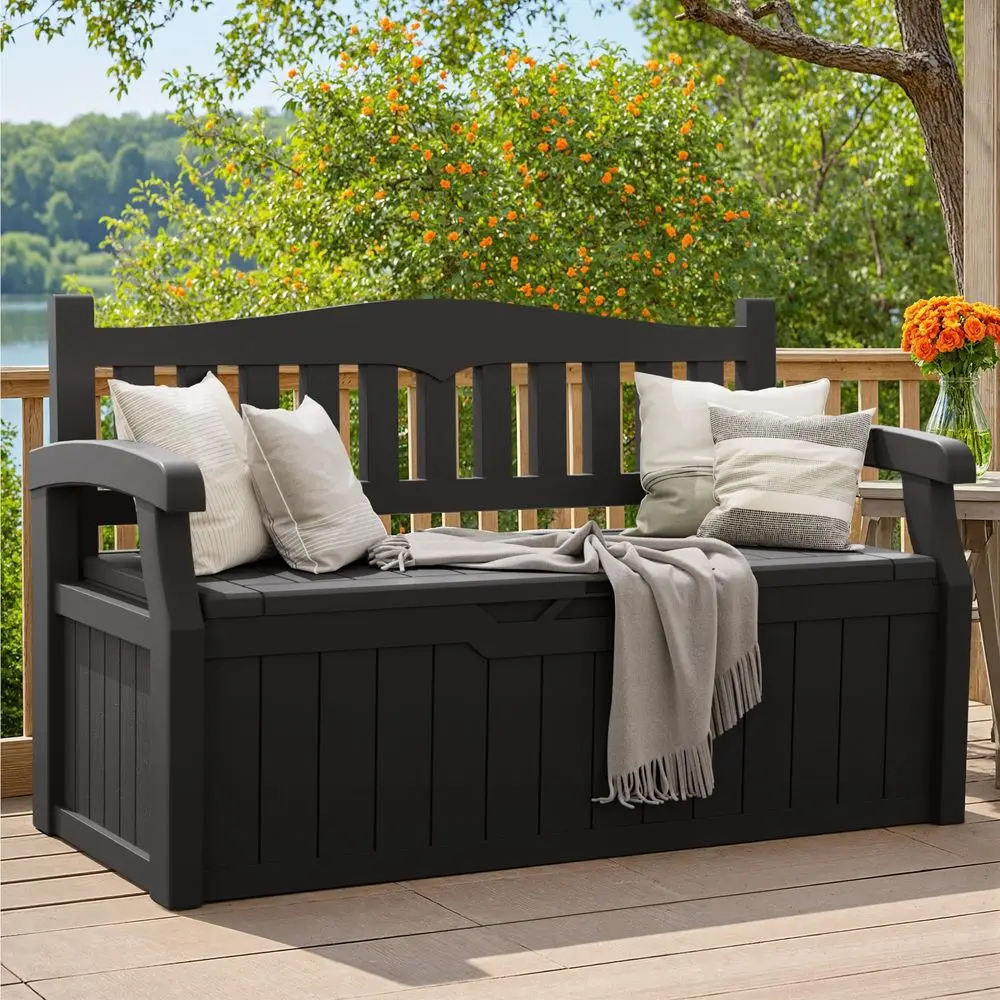 80 Gallon Storage Bench Outdoor Deck Box with Armrest, Patio Furniture,Lockable, Waterproof and UV Resistant, Suitable for Gard
80 Gallon Storage Bench Outdoor Deck Box with Armrest, Patio Furniture,Lockable, Waterproof and UV Resistant, Suitable for Gard