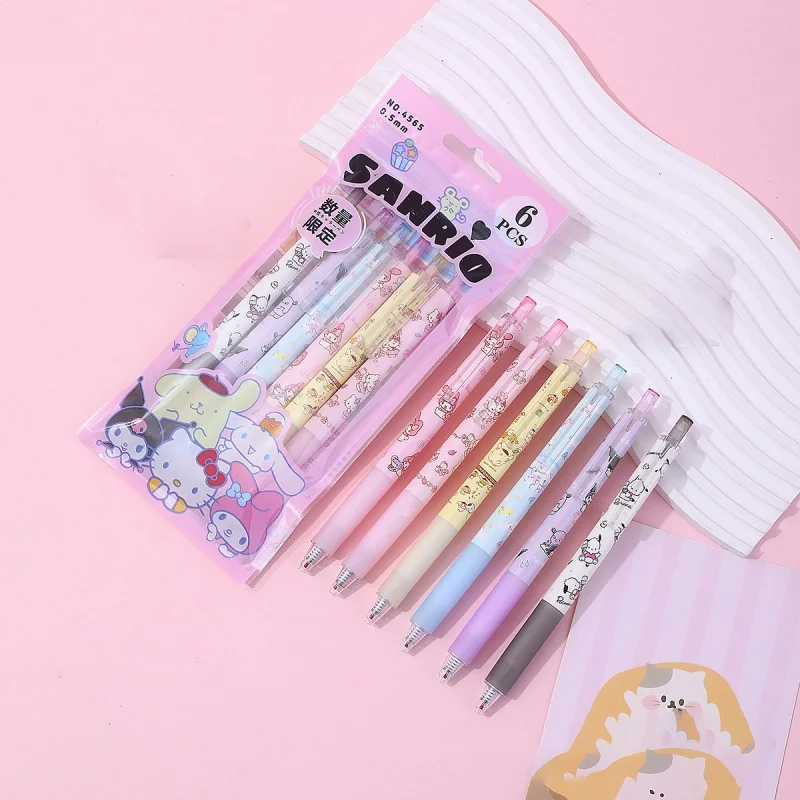 48pcs/lot Sanrio Kuromi Melody Cinnamoroll Kitty Gel Pen Cute PomPomPurin 0.5mm Black Ink Press Signature Pens School Supplies
48pcs/lot Sanrio Kuromi Melody Cinnamoroll Kitty Gel Pen Cute PomPomPurin 0.5mm Black Ink Press Signature Pens School Supplies