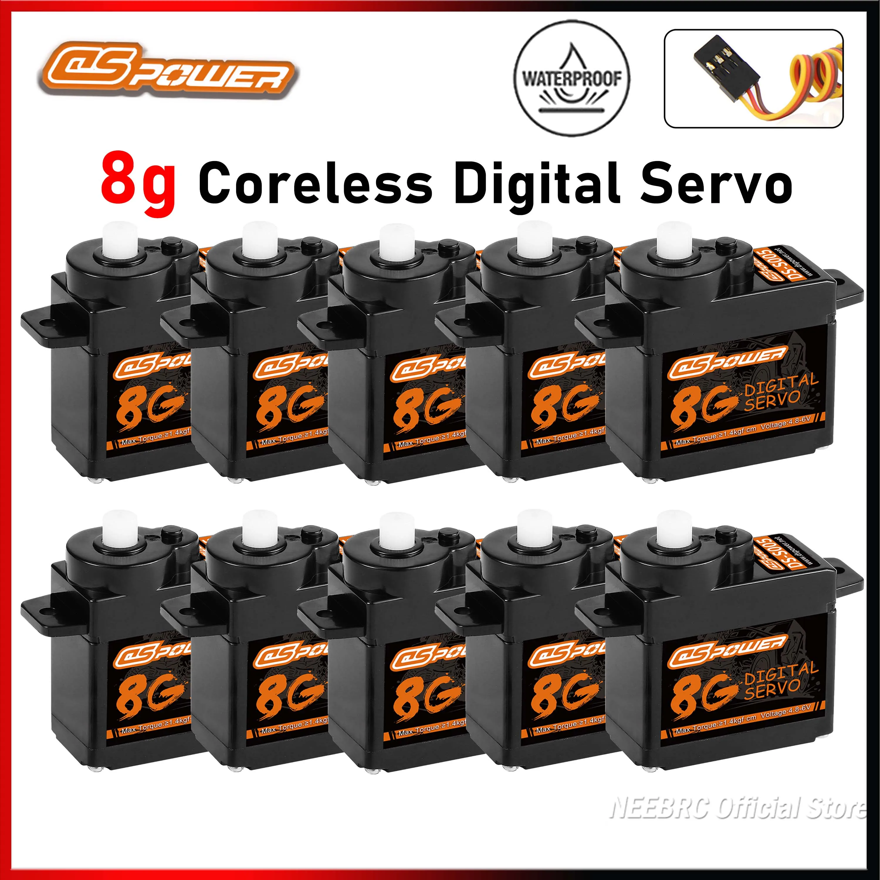 DSPOWER 8g Micro Plastic Gear Digital Servo Motor for 1/24 RC Car SCX24 WLtoys k969 k989 k999 Mini Q Airplane Robot Fixed Wing
DSPOWER 8g Micro Plastic Gear Digital Servo Motor for 1/24 RC Car SCX24 WLtoys k969 k989 k999 Mini Q Airplane Robot Fixed Wing