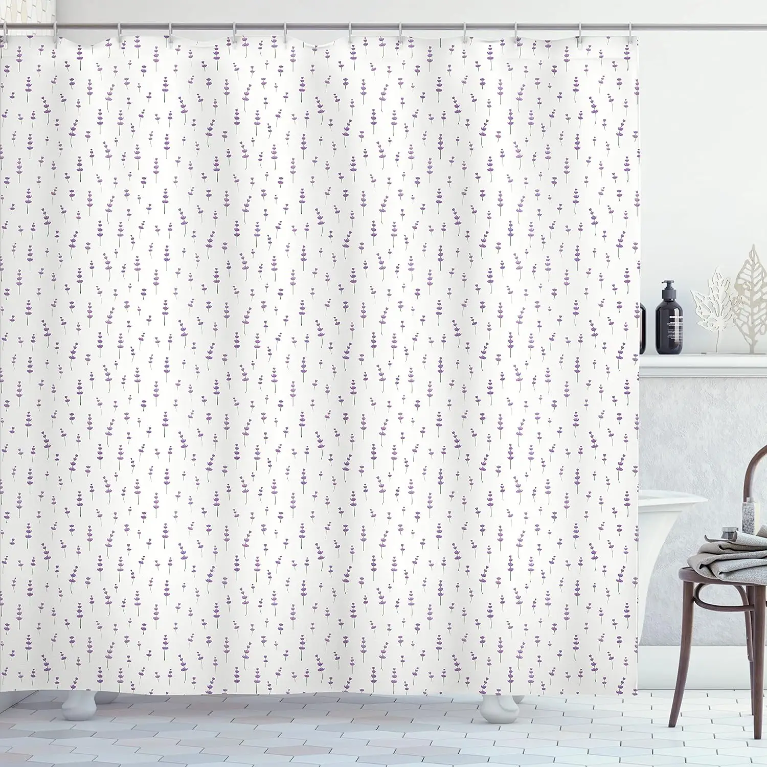 Lavender Shower Curtain Purple Flower Pattern Minimalist Design Calming Bath Decor Waterproof Fabric Home Accessories
Lavender Shower Curtain Purple Flower Pattern Minimalist Design Calming Bath Decor Waterproof Fabric Home Accessories